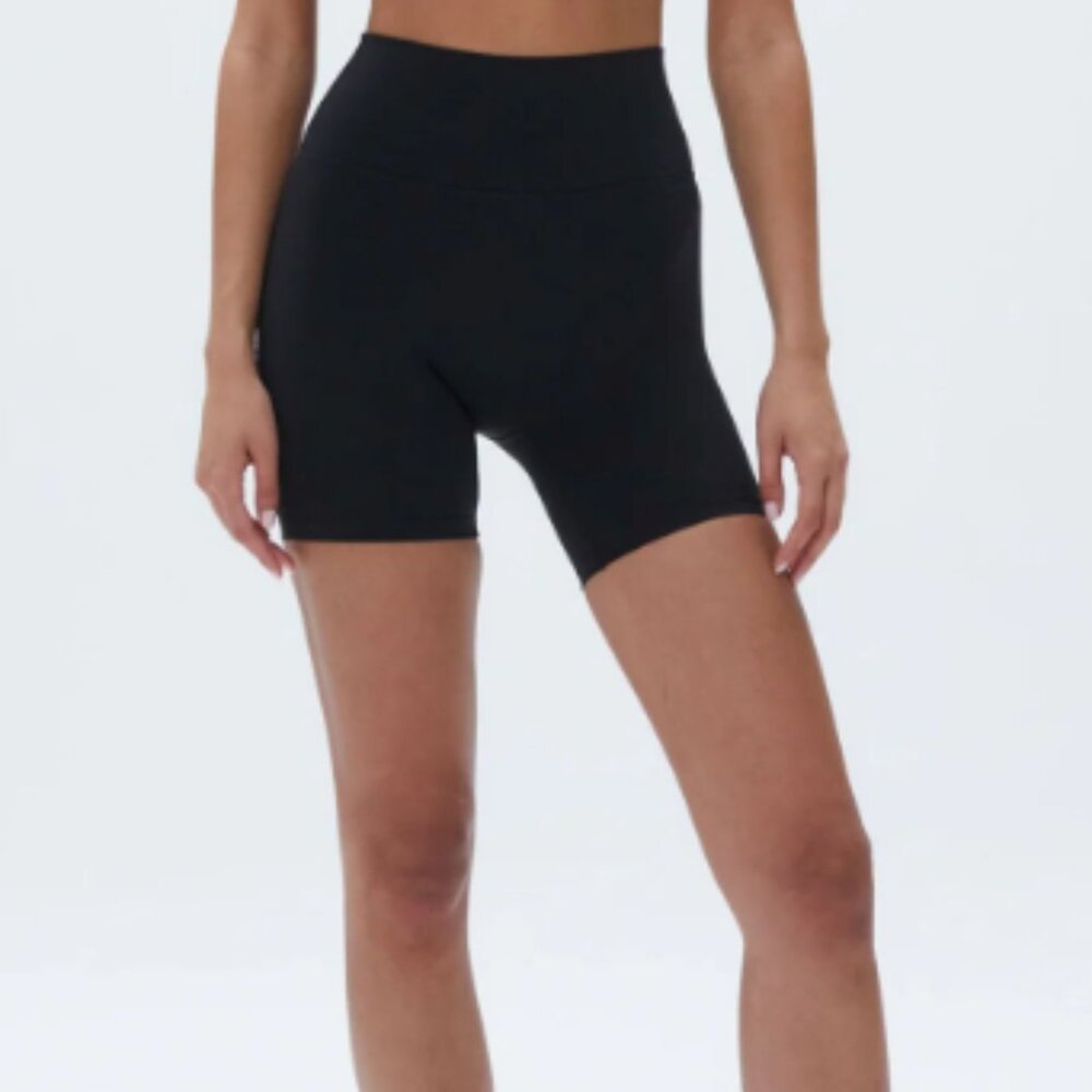 Adanola Black High-Waist Athletic Bike Shorts